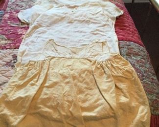Assorted vintage baby night shirts and linsey woolsey slip 