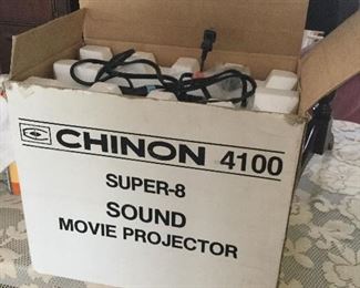 Vintage Chinon 4100 Super-8 sound movie projector.  New inbox 