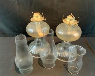 Antique Glass Oil Lamps