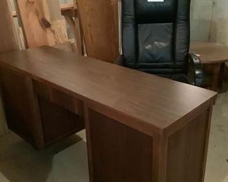 Dark Wood Retro Desk and Chair
