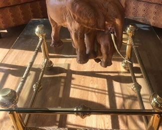 Several Glass & Brass Tables