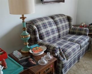 Plaid loveseat