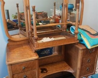 Curly maple vanity