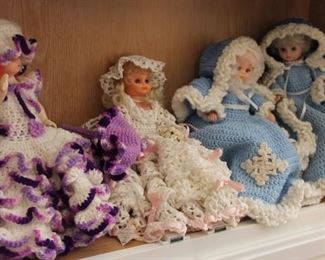 #22 $25.00. Lot hand crocheted dolls