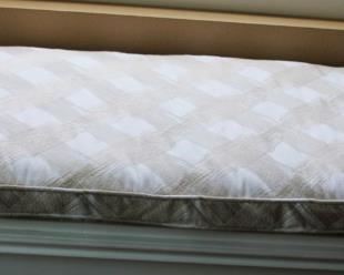 #35.  $60.00. Cushion for bench (custom made) 43.5” X 21.5” & 2” thick