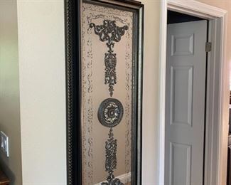 #68.  $20.00. Mirrored wall hanging. 52-1/4"H  20-1/4 W. 3-1/4 D
