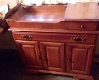 Solid Maple dry sink with copper lining