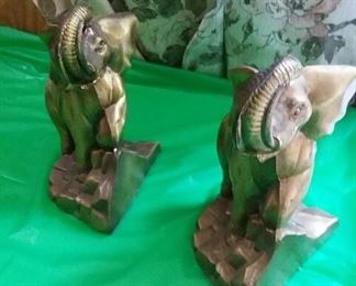 elephant metal bookends