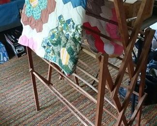 quilt and drying rack