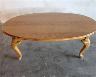 Clean Wooden Oval Coffee Table