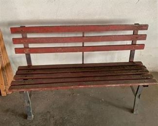 Red Wood and Metal Bench Location 1F