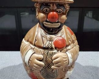 Vintage Hobo Clown Cookie Jar