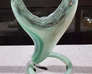 Hand Blown Murano Glass Wave Vase