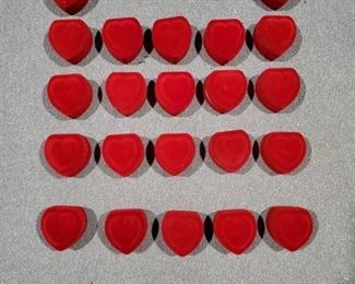 Lot of 22 Heart Felt Ring Holders