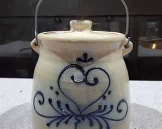 Maple City Stoneware Pottery - Cannister with Iron Handle