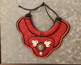 Framed beaded Tibet collar necklace 