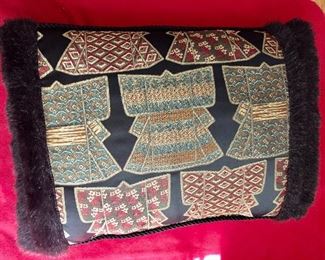 $30 Kimono pillow . 22" W x 16" H. 
