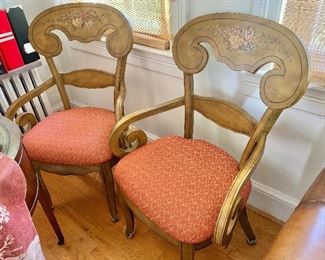 $195 Pair of painted armchairs 24" W, 19" D, 40" H. 