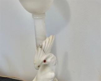 $140 Alabaster "Parrot" lamp: Base 7" x 6", 16.75" H. 
