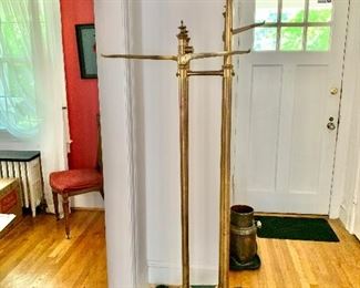 $400 each 1 of 2 antique coat stands. Base 24" x 24", 80" H.  1 of 2