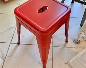 $30 Red stool. Seat 12" x 12", 18" H.