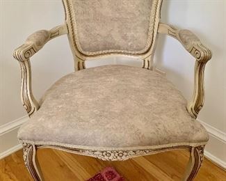 $120 Vintage arm chair: 24" W, 21" D, 39" H.  