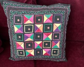 $20 Colorful pillow.  17" x 17".   