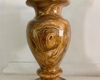 $20 Alabaster marbled vase 8" H. 