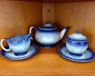 $60 for Davenport blue and white tea set 