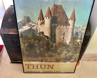 $40 Large poster framed THUN.  24.5" W x 36.5" H. 