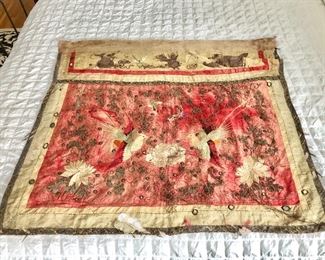 $395 Early 20th Century embroidery  AS IS.  39.5" x 36.5". 