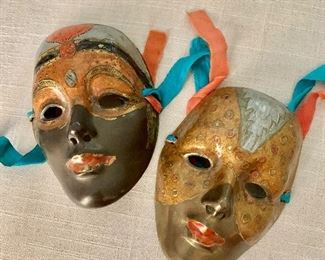 $20 each  2 Venetian masks.  4" W, 2" D, 5" H.  