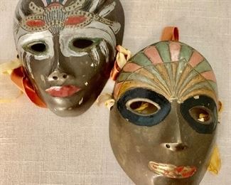 $20 Each 2 Venetian masks.  4.5" W, 3" D, 6.5" H.  