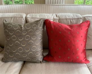 Lot of Decorative Down Filled Pillows: $50 ea (brown pillow sold)