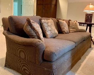 Item 38: Matching Down Sofa- Well Made, Comfortable and beautifully upholstered- includes matching pillows - 72"l x 32"w x 31"h: $850