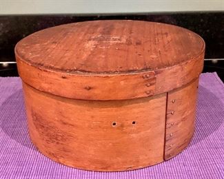 Item 52: Antique Shaker Box - Thos. Annett - E. Jaffrey, NH - 9.75" x 5": $75