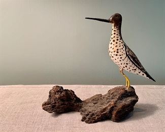 Item 59: Carved Wooden Bird - 5", signed: $25