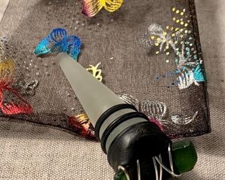 Detail of hand blown wine stopper