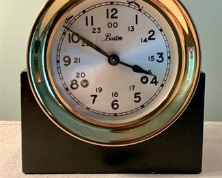 Item 137: BOSTON CHELSEA CLOCK USA BRASS SHIP'S BELL CLOCK - needs to be serviced: $200