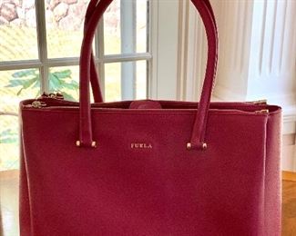 Item 53: Red Furla Bag with Feet: $85