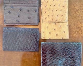 Lot of Mens Wallet/CC holders - ostrich and leather- $40