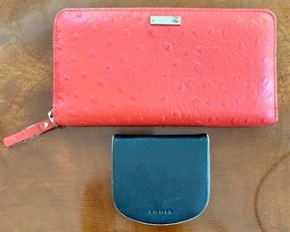 Red Leather Wallet and Lodis Change Purse: $50