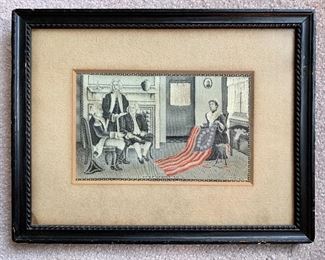 Item 65: "Birth of a Nation Flag" Stevengraph - 13.25" x 10.25": $75