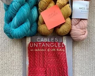 Lot 2: Assorted Yarn and Knitting Book: $25