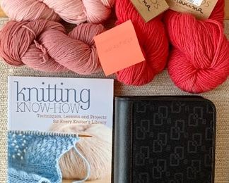 Lot 4: "Worsted" Yarn and Knitting Needles: $25