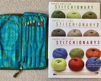 Lot 7: Assorted Knitting Needles and Books: $25