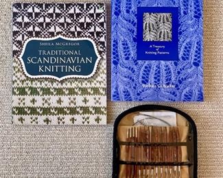 Lot 9: Knitting Books and Needles: $20