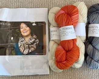 Lot 11: Assorted Yarn and Directions for a Cowl Neck Scarf: $30