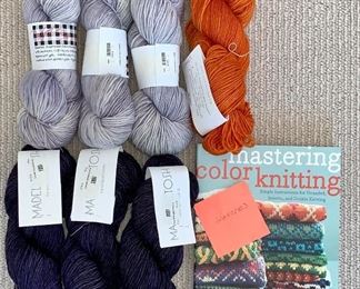 Lot 18: "Worsted" Yarn and Knitting Book: $40