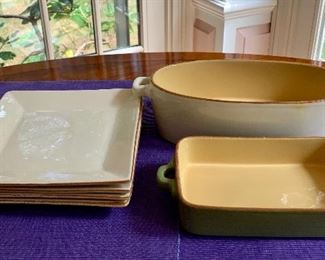 Vietri Plates and 2 small casseroles: $75